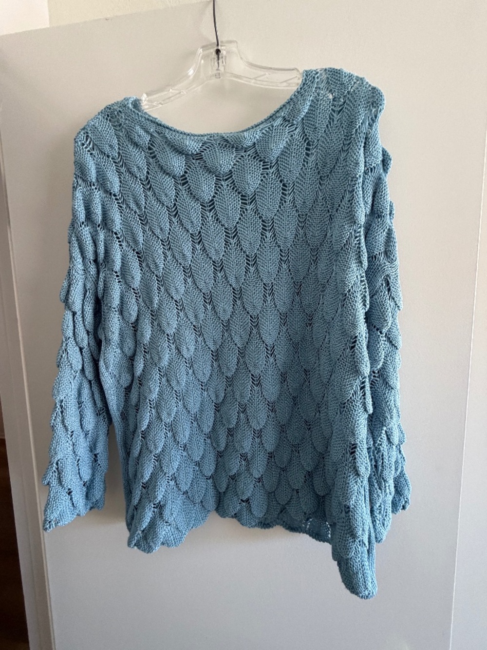 Open Weave Sweater in Powder Blue
